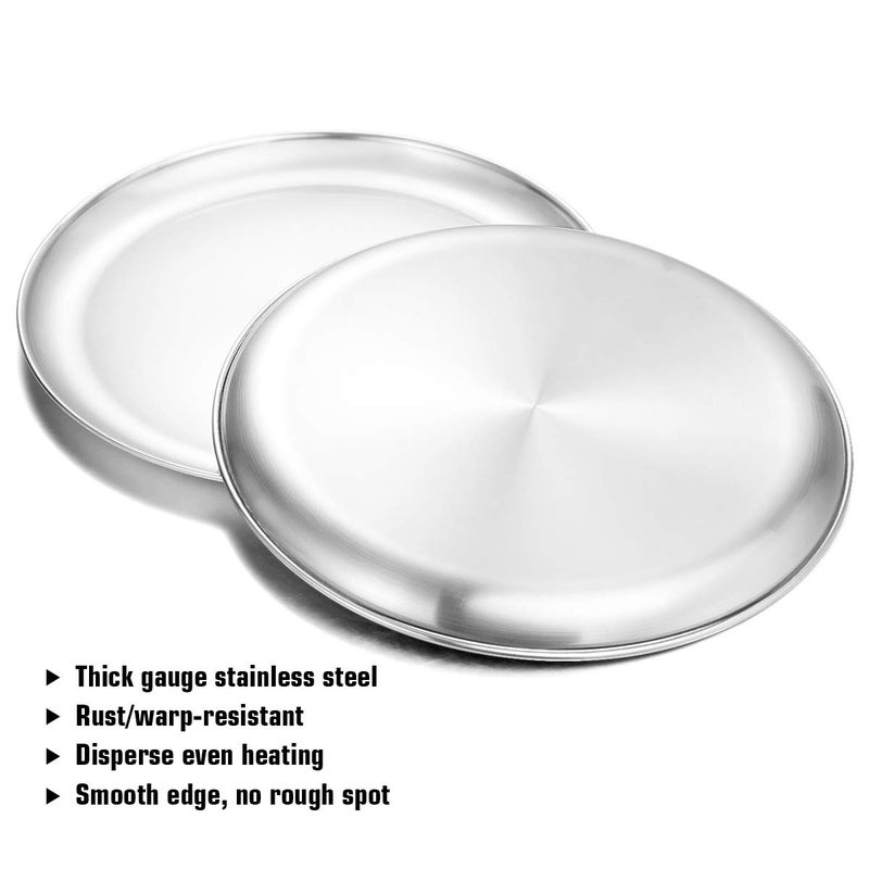 Deedro Pizza Baking Pan 12 Inch Stainless Steel Round Tray - Oven Sheet, Crisper, Healthy Cooking Pan for Pizza, 2 Pack - Image 3